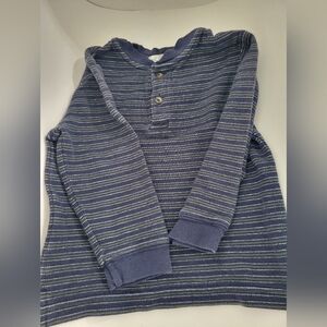 JUST FRIENDS Vintage Boys Henley Style Striped Long Sleeve Shirt 4T